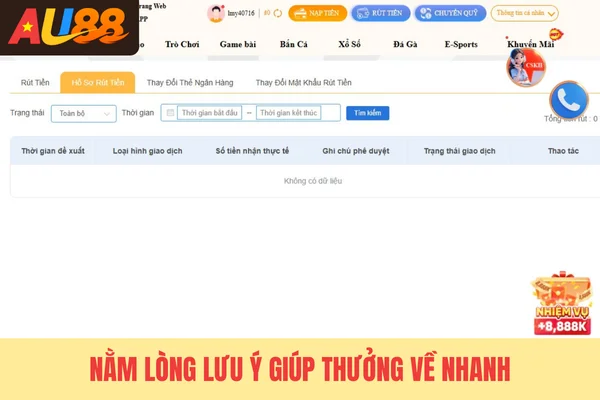 Nằm lòng lưu ý giúp thưởng về nhanh